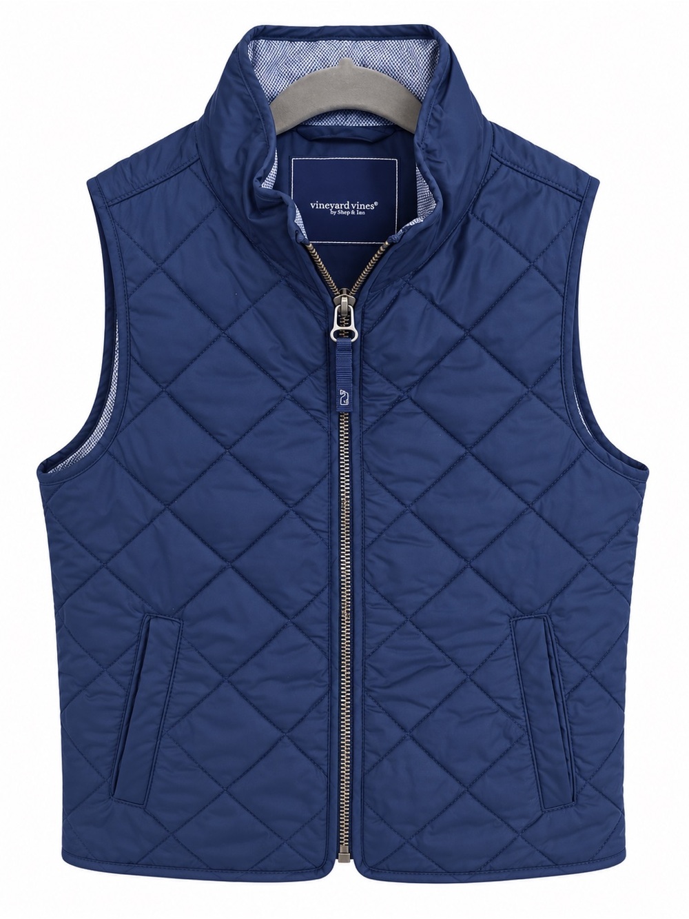 Vineyard Vines Kids Quilted Deep Blue Zip Vest